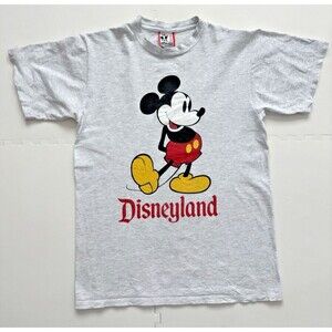 Vtg DISNEY DESIGNS Mickey Mouse Disneyland T-Shirt Made In USA - Size M Gray